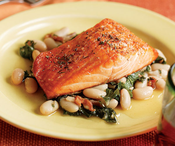 Thyme Salmon with Tuscan Bean Salad