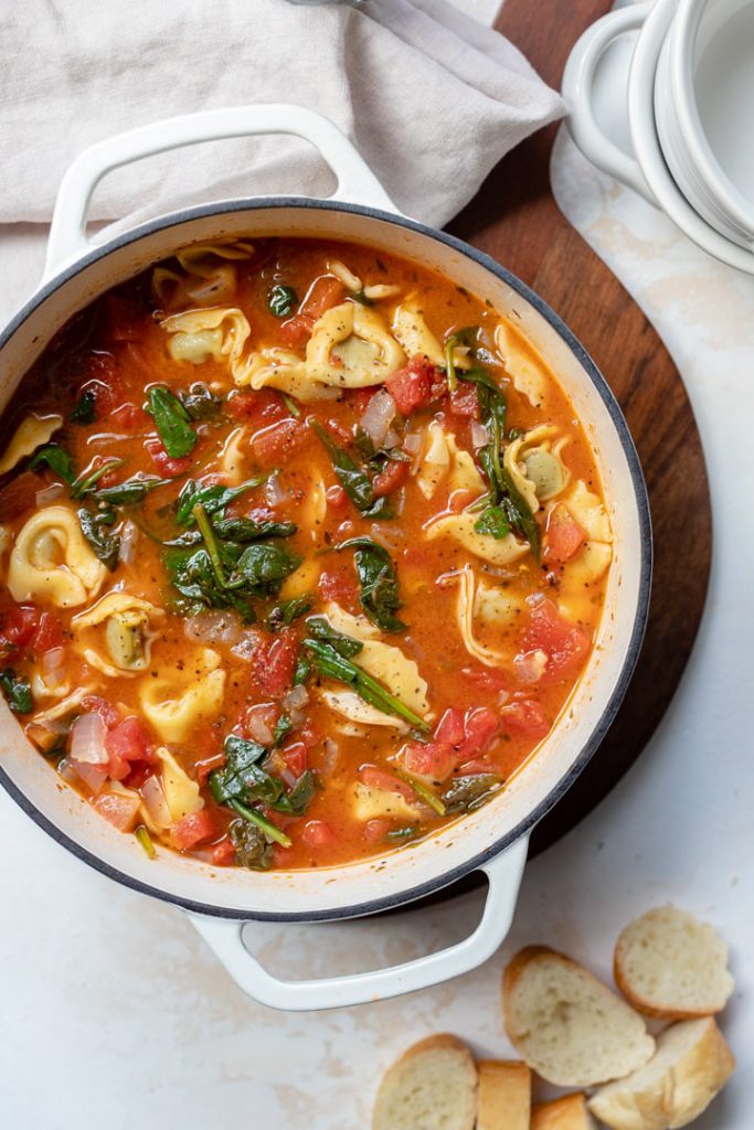 Tortellini with Spinach and White Beans